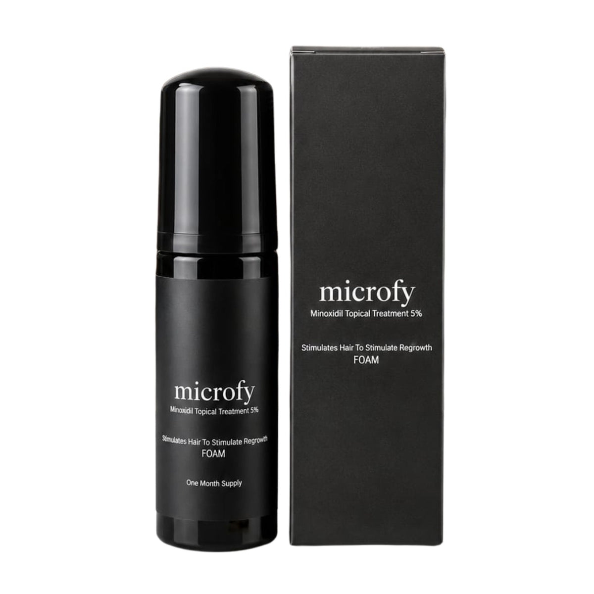 Microfy Minoxidil Topical Treatment 5% foam bottle with its box, one month supply